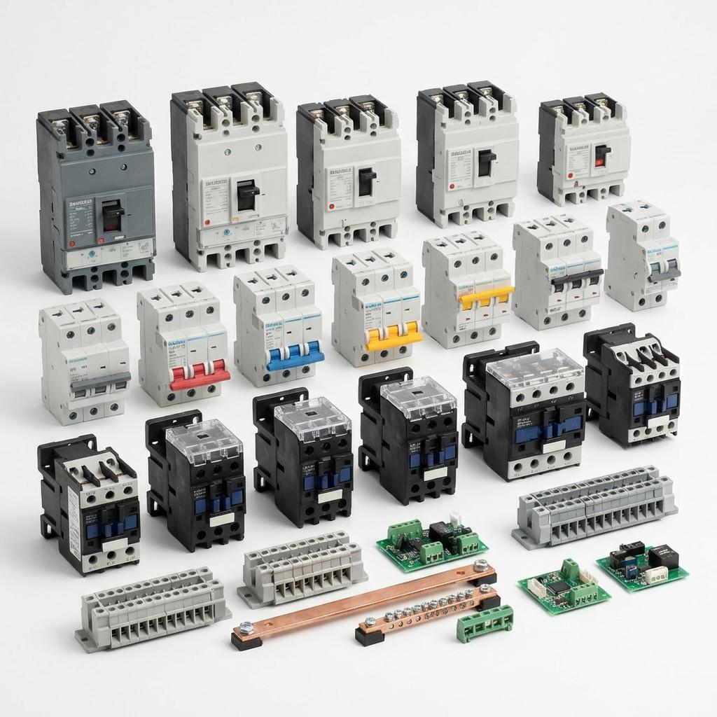 Industrial circuit breakers, relays, and electrical components